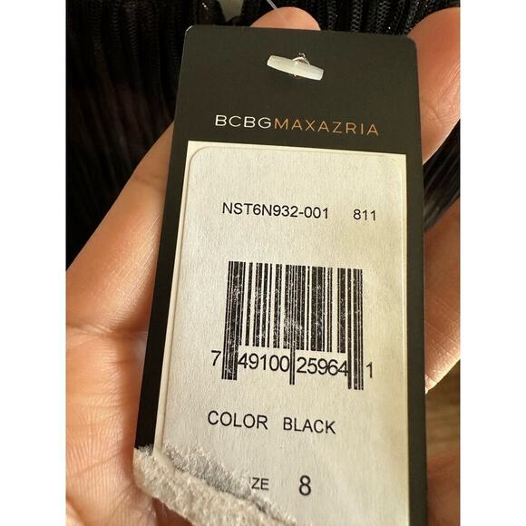 NWT BCBGMAXAZRIA BLACK GULLY TULLE‎ LACE SEQUINS DRESS NST6N932-001 SIZE 8 - Picture 11 of 11